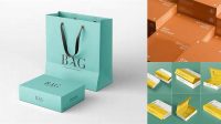 5134+ Box with 6 Bags PSD Mockup Stylish PSD for Free