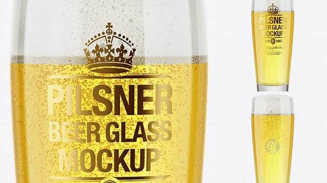 5141+ Willi Becher Glass With Pilsner Beer PSD Mockup Stylish PSD for Free