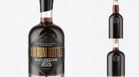 5142+ Black Rum Bottle with Wooden Cap PSD Mockup PSD Download