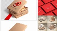 5144+ Three Pizza Paper Boxes PSD Mockup Editable Photoshop Free Mockup