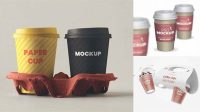 5145+ Two Glossy Paper Coffee Cups PSD Mockup Free Professional PSD Download