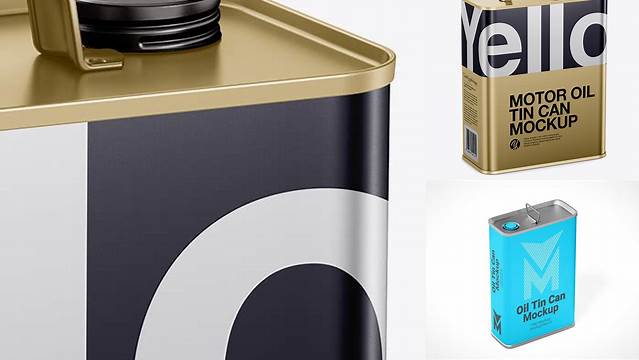 515+ Metallic Motor Oil Tin Can PSD Mockup Half Side View High-Angle Shot Download Free Premium Design PSD