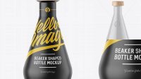 5150+ Beaker Shaped Ceramic Bottle with Wooden Cap PSD Mockup Premium Mockup Freebie