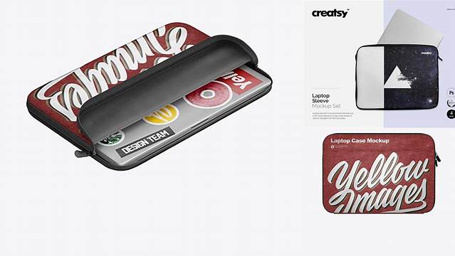 5150+ Melange Laptop Case PSD Mockup Half Side View High Angle Shot Mockup PSD Free Download