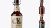 5152+ Amber Glass Beugel Bottle PSD Mockup Versatile and Modern PSD Mockup