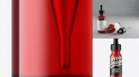 5153+ 15ml Red Glass Dropper Bottle Editable Mockup PSD