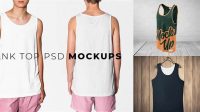 5157+ Tank Top PSD Mockup Half Side View Editable Graphic Free PSD