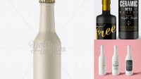 5159+ 200ml Ceramic Bottle with Metallic Label PSD Mockup Creative Free PSD Graphic Design