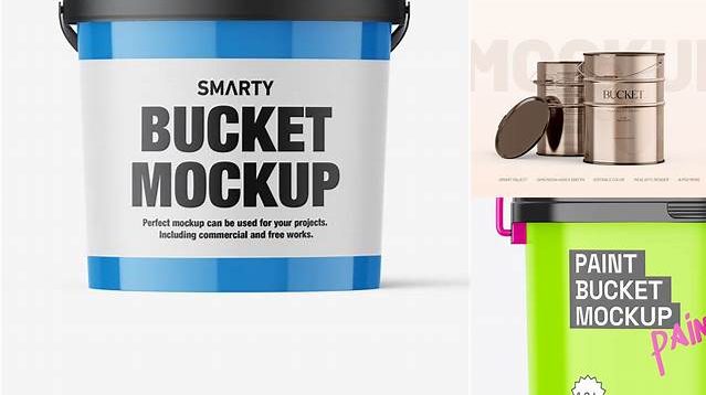 5164+ Glossy Bucket PSD Mockup Front View Creative High-Resolution PSD Freebie