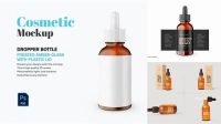 5164+ Opened Amber Glass Dropper Bottle PSD Mockup Creative Design Mockup