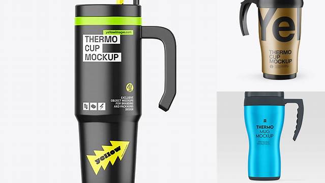 5166+ Matte Opened Thermo Cup PSD Mockup Fully Customizable Mockup PSD Free