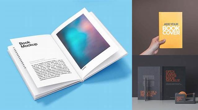 5166+ Opened Hardcover Book in a Hand PSD Mockup Half Side View High-Quality PSD Files