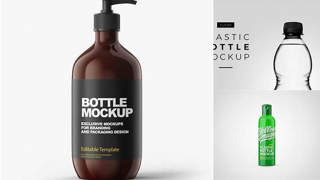 5170+ Glossy Plastic Bottle with Dark Drink PSD Mockup Premium Free Mockup PSD