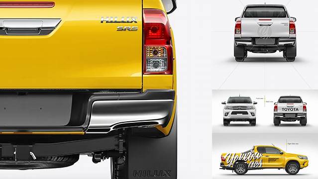 5170+ Toyota Hilux PSD Mockup Back View Free Downloadable PSD