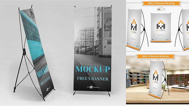 5171+ Mini X Banner Mockup Free Fully Layered Photoshop Freebie