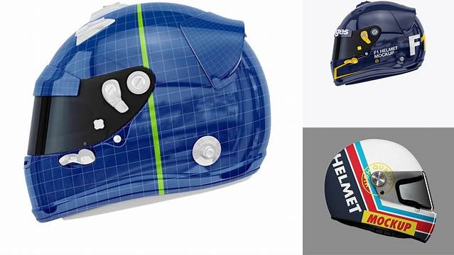 5174+ F1 Helmet PSD Mockup Side View Customizable Layered Design PSD