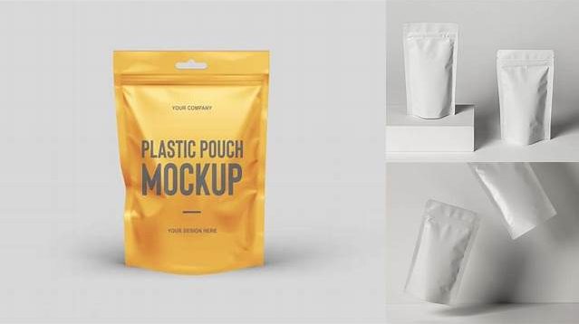 518+ Glossy Stand-Up Pouch with Zipper PSD Mockup Front View Fully Layered PSD Freebie