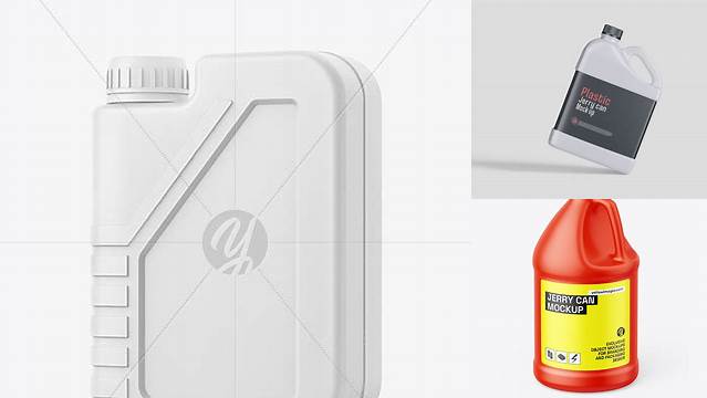 518+ Matte Plastic Jerry Can PSD Mockup Half Side View Smart Object-Based PSD Template Free