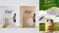 5180+ Rice Box Packaging Mockup Customizable PSD Templates