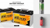 5182+ D Battery PSD Mockup Front View Exclusive Editable PSD File