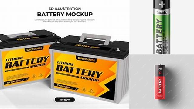 5182+ D Battery PSD Mockup Front View Exclusive Editable PSD File