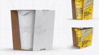 5185+ Soup Cup in Paperboard Box PSD Mockup / Side View Eye-Level Shot Download Free Premium Design PSD