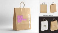 5187+ Kraft Paper Bag with a Kraft Paper Tin-Tie PSD Mockup Front View PSD Free Download