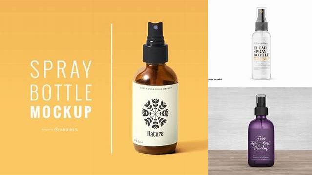 5192+ Black Glass Spray Bottle PSD Mockup Editable and Customizable PSD