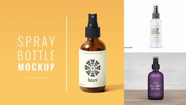 5192+ Black Glass Spray Bottle PSD Mockup Editable and Customizable PSD