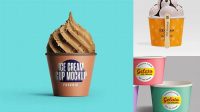 5192+ Metallic Ice Cream Cup PSD Mockup Editable Photoshop File