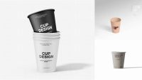 5193+ Paper Cup PSD Mockup Front View Editable Photoshop Template Freebie