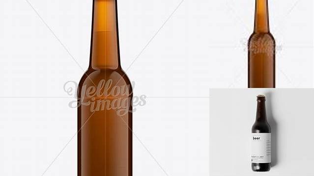 5194+ 330ml Longneck Bottle PSD Mockup / Amber Glass Photoshop PSD Free for Designers