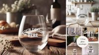 5195+ Stemless Wine Glass Mockup Fully Customizable Photoshop Freebie