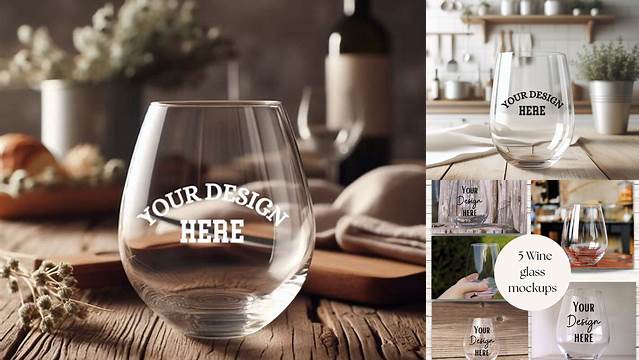 5195+ Stemless Wine Glass Mockup Fully Customizable Photoshop Freebie