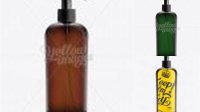 5197+ Brown Cosmetic Bottle With Batcher – 250ml Custom Mockup Graphic Design