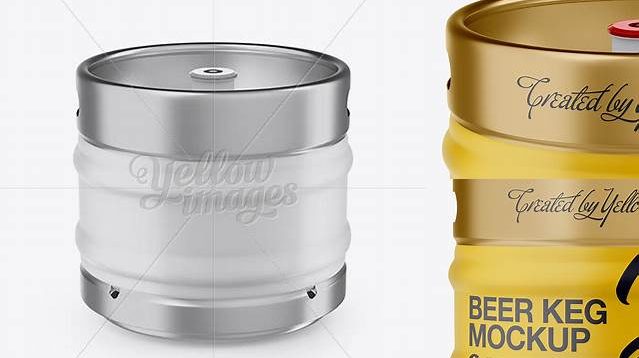 520+ 30L Matte Beer Keg PSD Mockup Front View Eye-Level Shot Free Graphic Mockup PSD