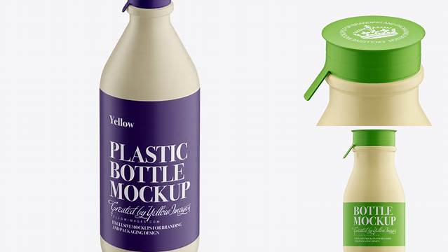 520+ Matte Plastic Dairy Bottle PSD Mockup High-Angle Shot Download Free