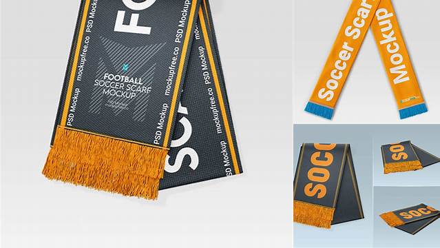 5203+ Football Scarf Mockup Free Elegant PSD Mockup