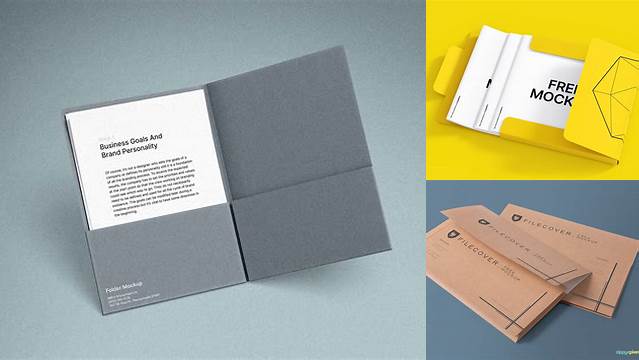 5203+ Kraft Folder with Papers Editable Mockup PSD