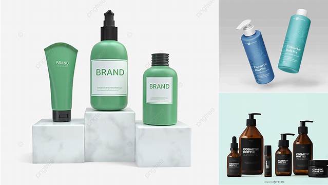 5205+ Green Cosmetic Bottle PSD Mockup Downloadable PSD Design Template