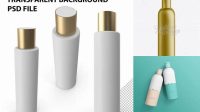 5210+ Gold Plastic Cosmetic Bottle with Cap 250 ml Premium Free Mockup PSD