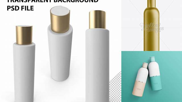 5210+ Gold Plastic Cosmetic Bottle with Cap 250 ml Premium Free Mockup PSD