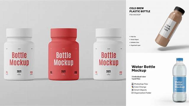 5217+ 32 fl. oz. Plastic Bottle PSD Mockup Creative High-Resolution PSD Freebie