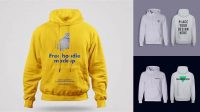 5217+ Men’s Pullover Hoodie PSD Mockup Back View Free Premium Photoshop Template Download