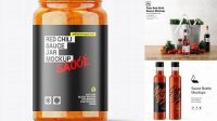 5218+ Chilli Sauce Jar PSD Mockup Editable Graphic Free PSD