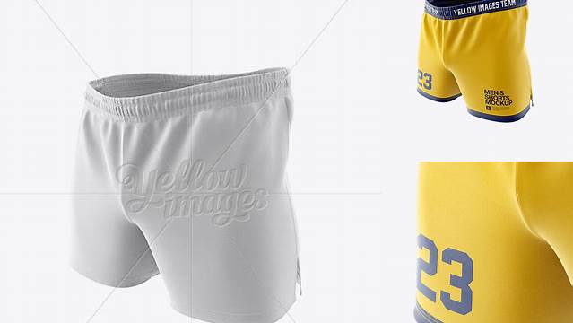 5220+ Men’s Rugby Shorts HQ PSD Mockup Halfside View Free PSD for Designers