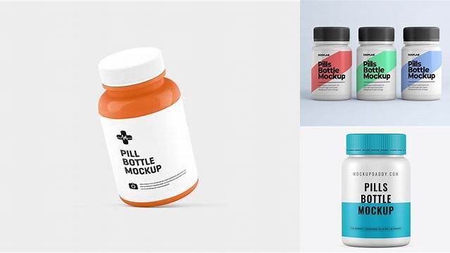 5222+ 75 ml Plastic Pills Bottle PSD Mockup High-Resolution PSD Download