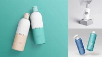 5223+ Plastic Cosmetic Bottle PSD Mockup Front View Modern and Unique Freebie PSD