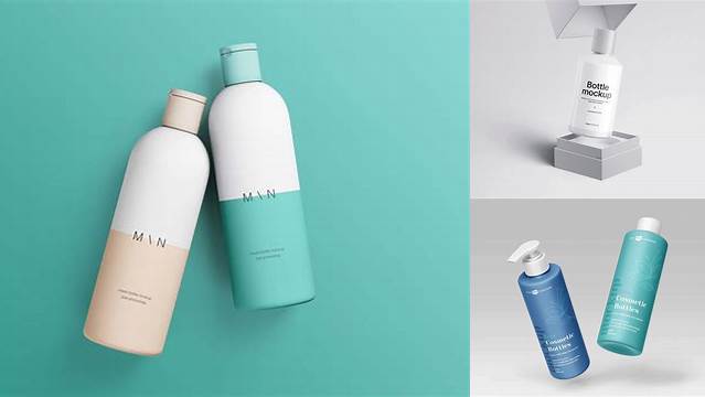 5223+ Plastic Cosmetic Bottle PSD Mockup Front View Modern and Unique Freebie PSD