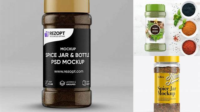 5227+ Spice Bottle Mockup Professional PSD Resource